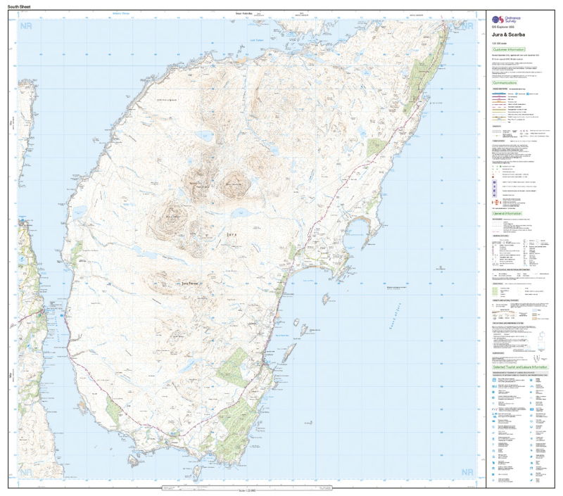 OS Explorer 355 Paper - Jura & Scarba south sheet