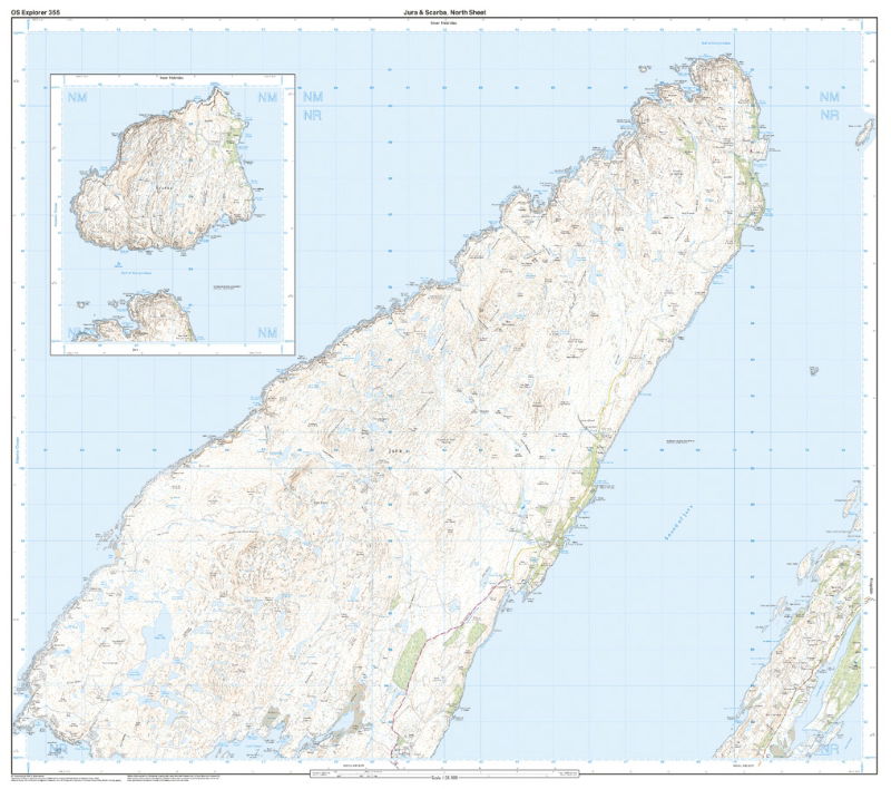 OS Explorer 355 Paper - Jura & Scarba north sheet