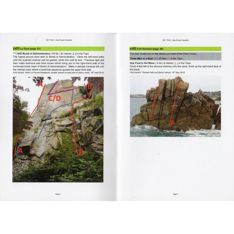 GSY Trad - New Routes Pamphlet pages