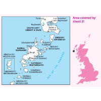 OS Landranger 31 Paper - Barra & South Uist coverage