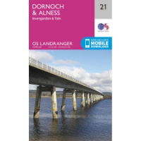 OS Landranger 21 Paper - Dornoch & Alness 1:50000