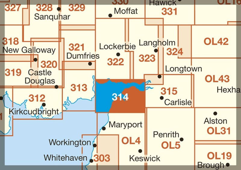 OS Explorer 314 Solway Firth adjacent