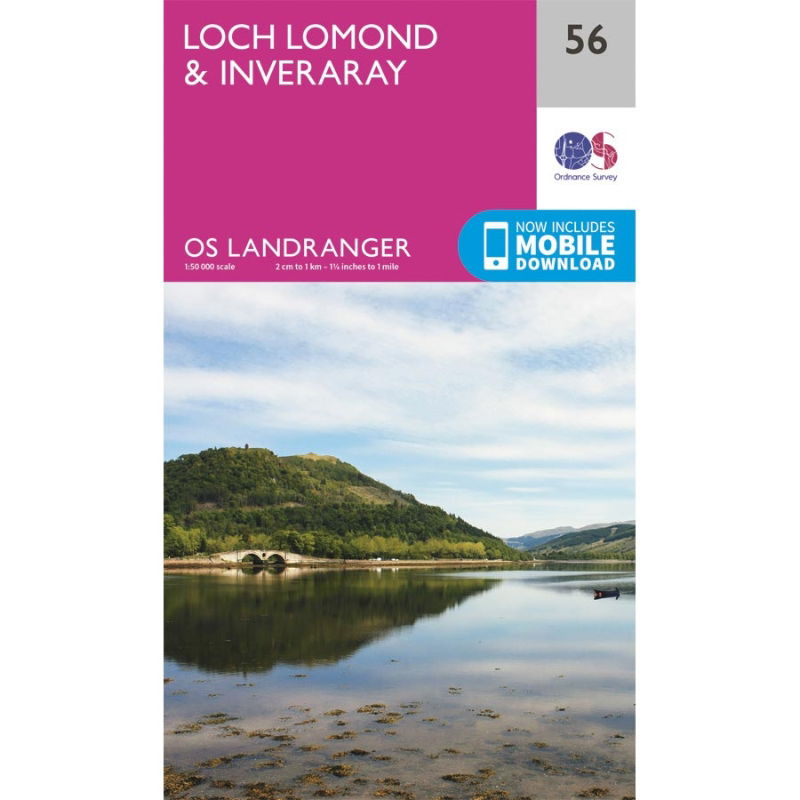 OS Landranger 56 Paper - Loch Lomond & Inveraray 1:50,000