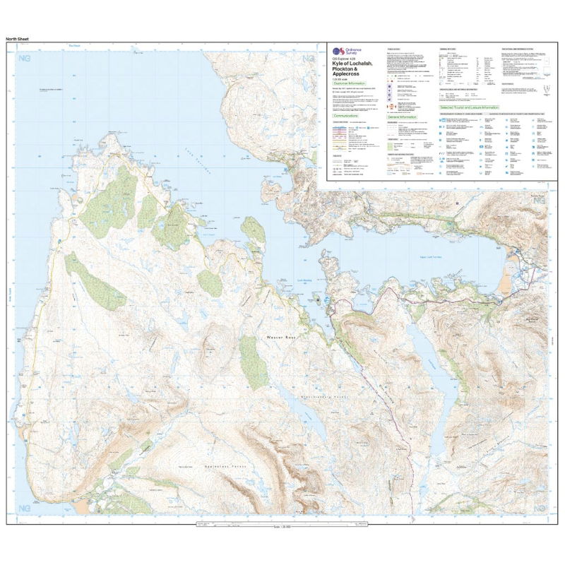 OS Explorer 428 Paper - Kyle of Lochalsh, Plockton, Applecross 1:25,000 north sheet