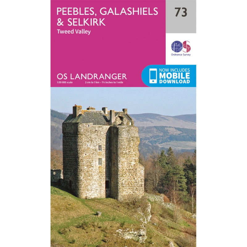 OS Landranger 73 Paper - Peebles, Galashiels & Selkirk 1:50,000